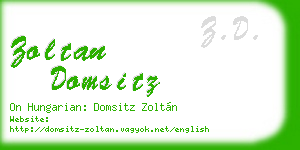zoltan domsitz business card